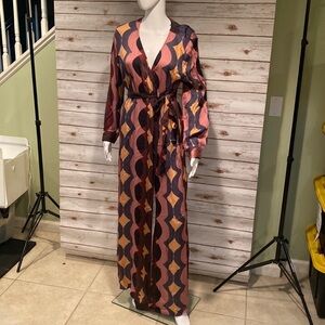 NWOT Vici Mod MCM Maxi Wrap Dress with Bishop Sleeves Size: XL